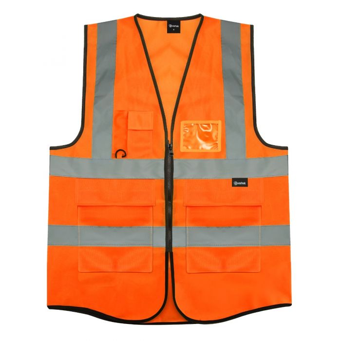 Orange work vest with pockets shop