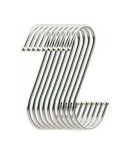10 Medium Stainless Steel S Hooks, For Kitchen Utensil, Hanging Clothes