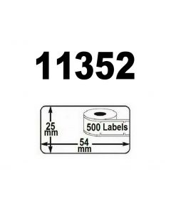 Dymo 11352 / S0722520 Compatible Labels, 54mm x 25mm, 500 Labels, White, Removable