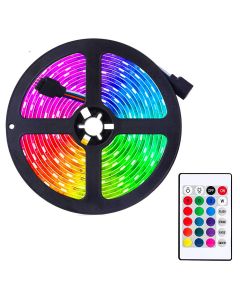 4M RGB LED Colour Changing 120 LED Strip Light + White 24 Key Controller