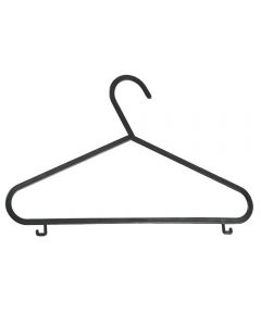 Black Plastic Children's Clothes Hangers with Shoulder Notches - 29cm