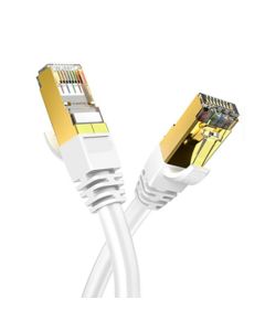 0.5m CAT7 High Speed Shielded Ethernet Cable 1000MHz 10Gbps  RJ45 - White