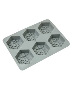 6 Cell HEXAGON Honey Bee Silicone Baking Mould Wax Beeswax Candle Cake Mold 65ml