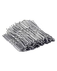 36 Waved Hair Pins Black Blonde Brown Bun Pins Hair Slides Kirby Grips 6.5cm (Silver)