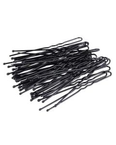 36 Waved Hair Pins Black Blonde Brown Bun Pins Hair Slides Kirby Grips 6.5cm (Black)
