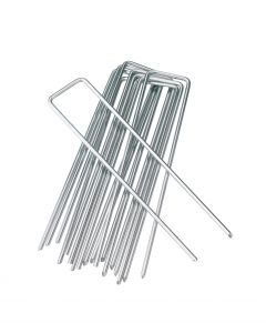 100 Silver Galvanised Grass Pins 150mm