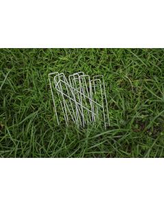 100 Silver Galvanised Grass Pins 150mm
