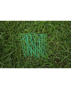 100 Green Galvanised Grass Pins 150mm