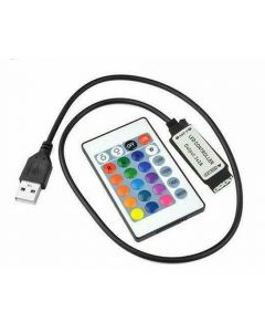 24 Key LED Strip Remote + 1m USB Controller - RGB 4 Pin 10mm