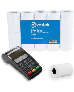 57x40 Card Machine Rolls (10 Rolls) PDQ Credit Card Rolls - AVARTEK