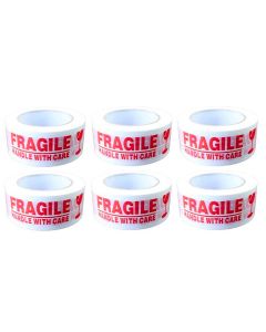 3REE - Handle With Care Fragile Tape 48mm x 68m Pack of 6
