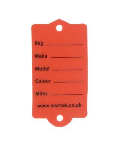 Plastic Identification Vehicle Key Tags 50 Pieces - Red