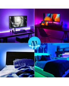 5M RGB LED Colour Changing Strip Light + Black 24 Key Controller