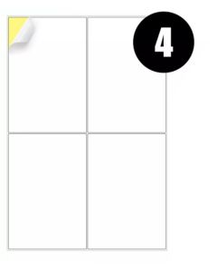 A4 Label Sheets 4 Labels Per Sheet 105 x 148mm - 100 Sheets