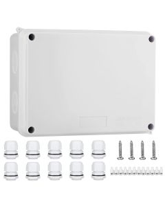 IP65 Waterproof Junction Box Large ABS Electrical Box, Outdoor Cable Connector White (150x110x70mm)
