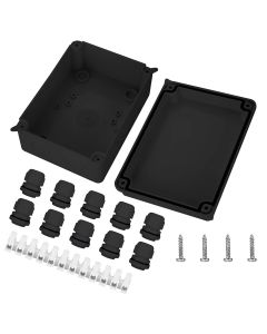 IP65 Waterproof Junction Box Large ABS Electrical Box, Outdoor Cable Connector Black (150x110x70mm)