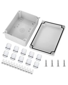 IP65 Waterproof Junction Box Large ABS Electrical Box, Outdoor Cable Connector White (150x110x70mm)