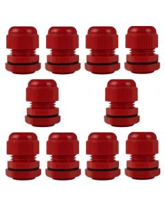 10 Pack M20 20mm IP68 Waterproof Red Cable Glands