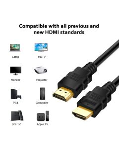 1m HDMI 2.0 4K High Speed 60Hz UHD HDR 18Gbps Premium Cable Lead -  Black