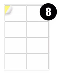 A4 Label Sheets 8 Labels Per Sheet 105 x 74mm - 100 Sheets