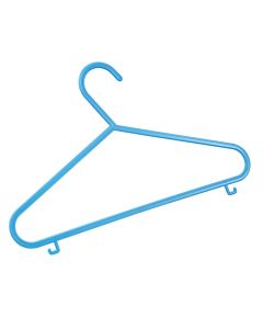 Blue Plastic Children's Clothes Hanger with Shoulder Notches - 29cm