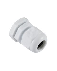 PG11 IP68 Compression Cable Gland 5mm - 10mm with Locknut, Conduit Size 18.5mm - White