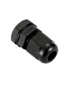 M12 IP68 Compression Cable Gland 3mm - 6.5mm with Locknut, Conduit Size 12mm - White