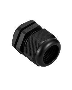 PG25 IP68 Compression Cable Gland 16mm - 21mm with Locknut, Conduit Size 30mm - Black