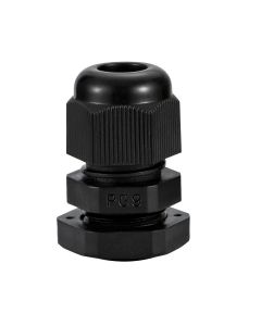 PG9 IP68 Compression Cable Gland 4mm - 8mm with Locknut, Conduit Size 15.2mm - Black