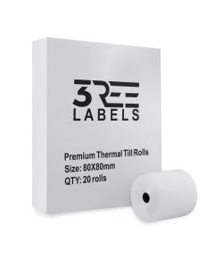 80mm x 80mm Thermal Till Receipt Paper Rolls EPOS (Box of 20)