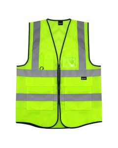 Yellow Hi-Vis Vest / Class 2 Safety Vest Hi-Visibility Waistcoat - Large
