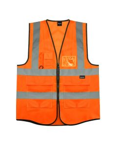Orange Hi-Vis Vest / Class 2 Safety Vest Hi-Visibility Waistcoat - Extra Large