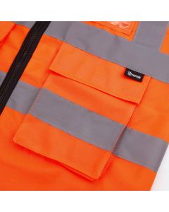 Orange Hi-Vis Vest / Class 2 Safety Vest Hi-Visibility Waistcoat - Extra Large