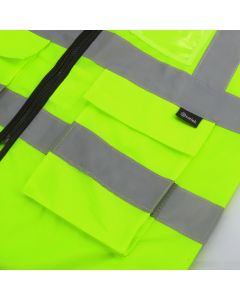Yellow Hi-Vis Vest / Class 2 Safety Vest Hi-Visibility Waistcoat - Large