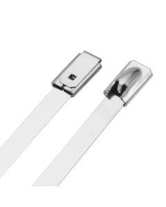 4.6mm x 800mm Stainless Steel Silver Cable Ties  - Pack of 100