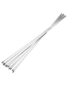 12mm x 800mm Stainless Steel Silver Cable Ties  - Pack of 100