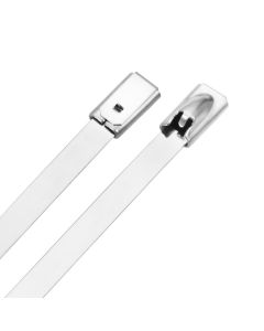 12mm x 800mm Stainless Steel Silver Cable Ties  - Pack of 100