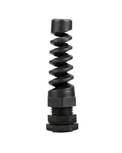 AVARTEK IP68 PG11 Nylon Spiral Gland, 5 - 10mm Cable Range - Black 