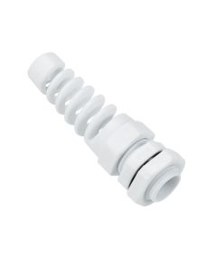 AVARTEK IP68 PG16 Nylon Spiral Gland, 10 - 14mm Cable Range - White