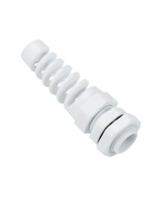 AVARTEK IP68 PG9 Nylon Spiral Gland, 4 - 8mm Cable Range - White