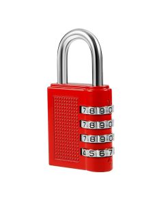 AVARTEK - Combination Combi Resettable Padlock Security 4-Digit - 40mm - RED