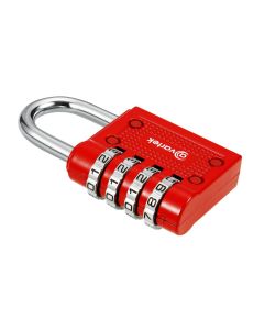 AVARTEK - Combination Combi Resettable Padlock Security 4-Digit - 40mm - RED