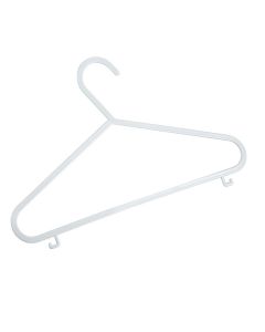 White Plastic Children's Clothes Hanger with Shoulder Notches - 29cm