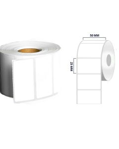 50mm x 25mm White Thermal Direct Printer Labels 2000 Per Roll 75mm Core
