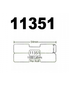 Dymo 11351 Compatible Labels, 11mm x 54mm, 1500 Labels, White, Permanent