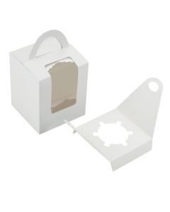 Cupcake Box, Holds 1 (10 Pack) White with Window Size