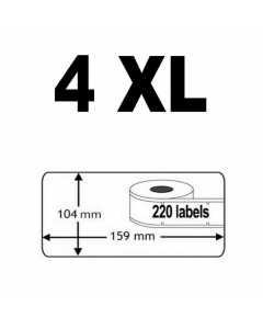 Dymo 4XL / S0904980 Compatible Labels, 104mm x 159mm, 220 Labels, White, Permanent