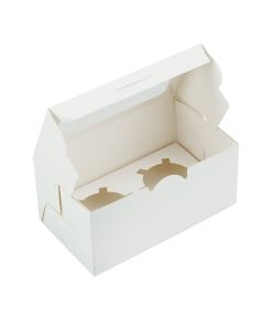 Cupcake Box, Holds 2 (10 Pack) White with Window Size