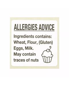Cup Cake Allergy Labels,Cake Allergen Warning Labels,Food Allergy Content Labels