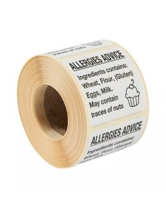 Cup Cake Allergy Labels,Cake Allergen Warning Labels,Food Allergy Content Labels